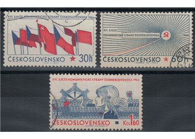 CECOSLOVACCHIA 1966 Congresso del Partito Comunista 3v us