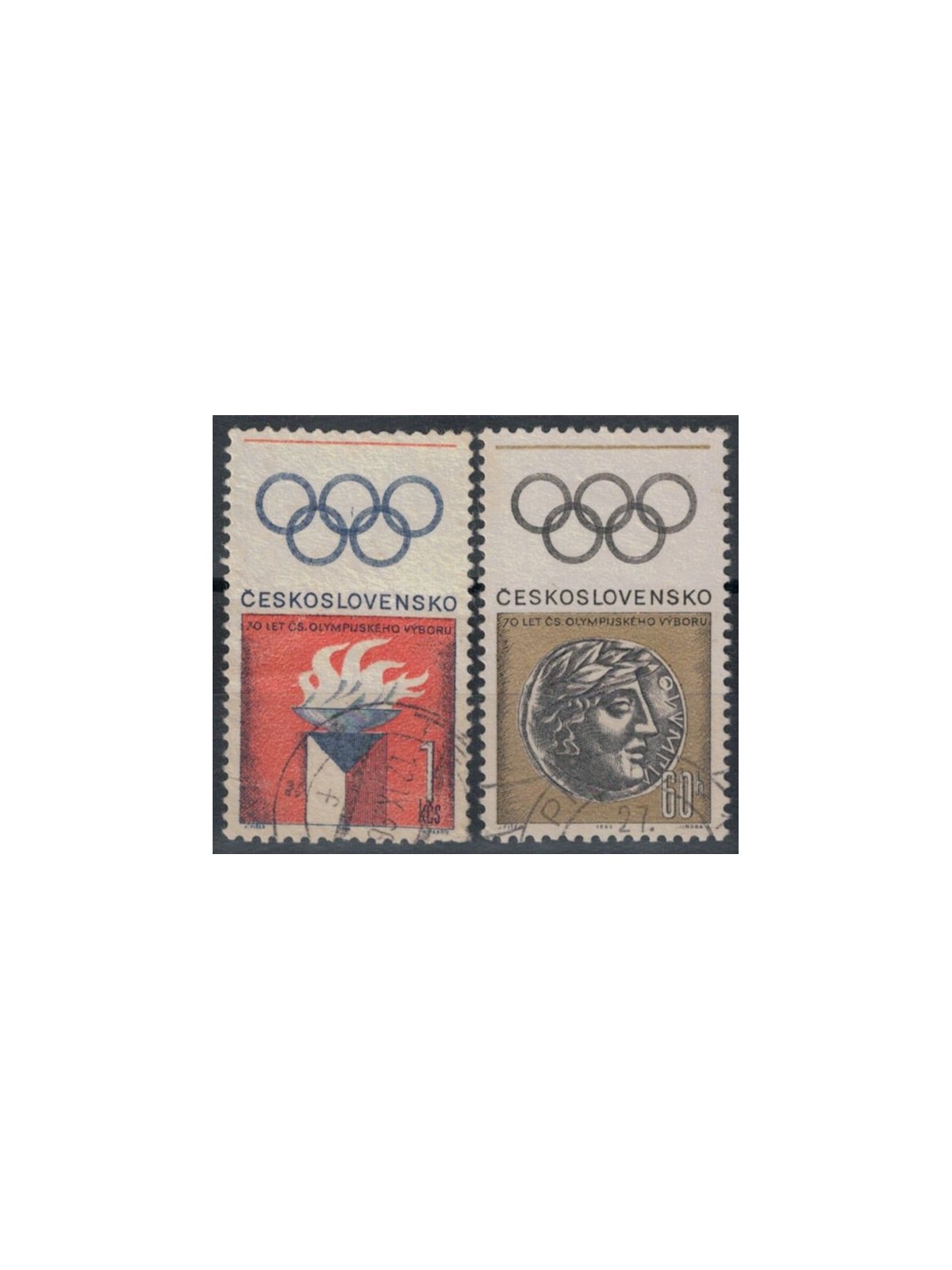 CZECHOSLOVAKIA 1966 Olympic Committee 2v us