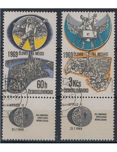 CECOSLOVACCHIA 1969 Allunaggio dell'Apollo 11 2v us