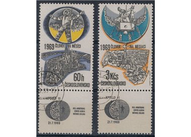 CECOSLOVACCHIA 1969 Allunaggio dell'Apollo 11 2v us
