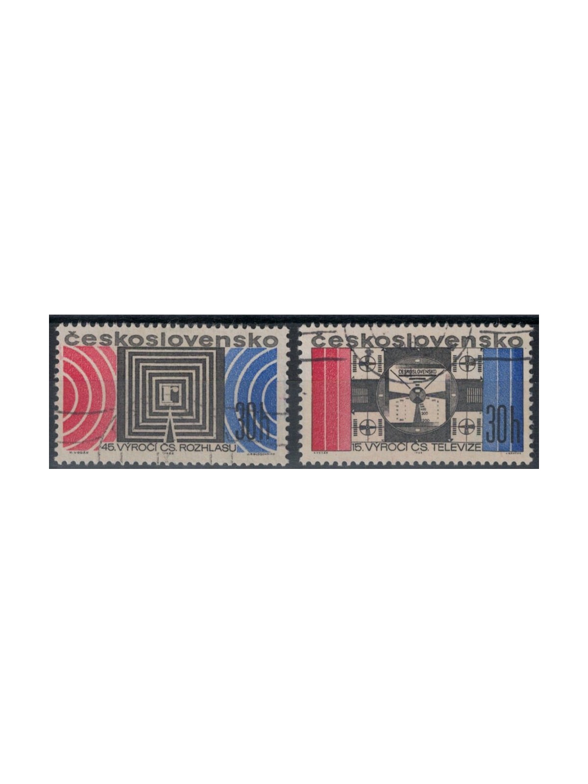 CECOSLOVACCHIA 1968 Radio e Televisione 2v us