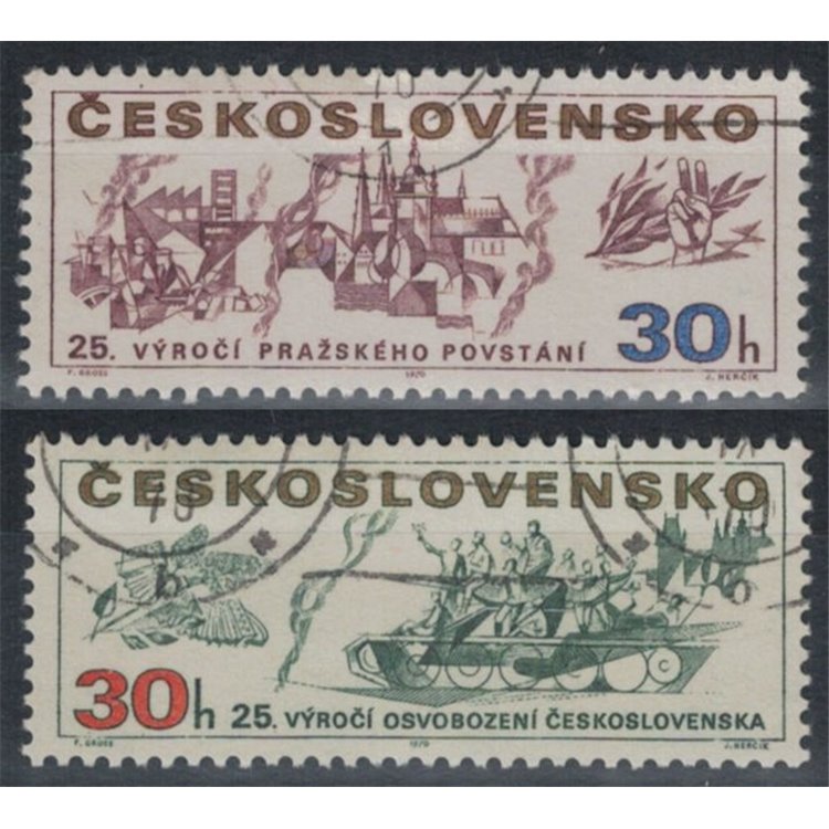 CECOSLOVACCHIA 1970 Anniversario della Liberazione 2v us