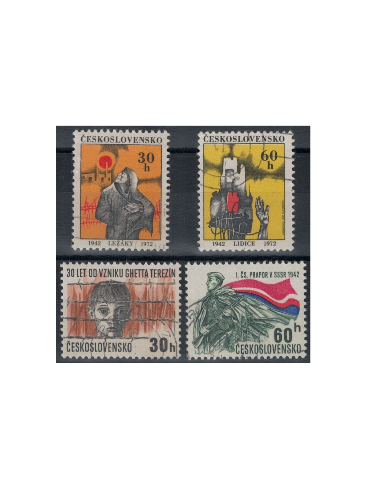 CECOSLOVACCHIA 1972 Eventi della Seconda Guerra Mondiale 4v us
