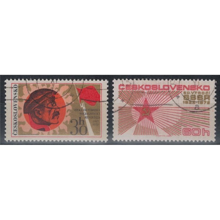 CECOSLOVACCHIA 1972 Rivoluzione d'ottobre 2v us