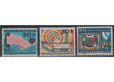 CECOSLOVACCHIA 1973 Radio, televisione e telefono 3v us