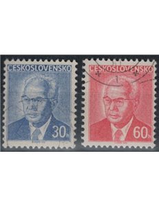 CECOSLOVACCHIA 1975 Gustav Husak, fluorescente 2v us
