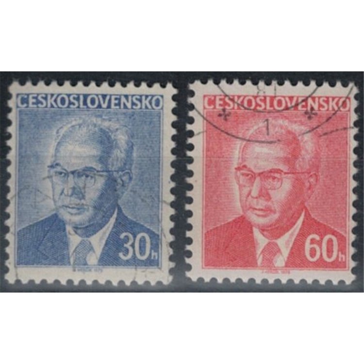 CECOSLOVACCHIA 1975 Gustav Husak, fluorescente 2v us