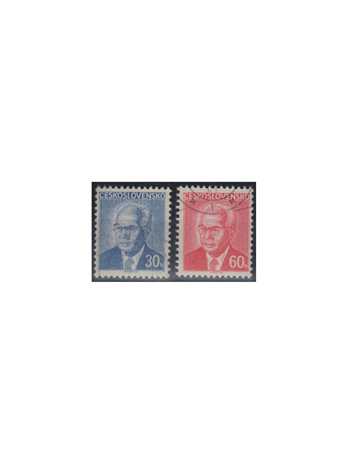 CECOSLOVACCHIA 1975 Gustav Husak, fluorescente 2v us