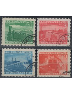 JUGOSLAVIA 1949 Centenario delle Ferrovie 4v us
