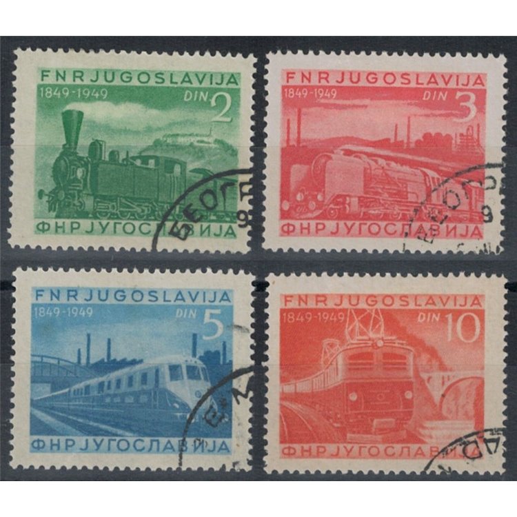 YUGOSLAVIA 1949 Centenary of the Railways 4v us