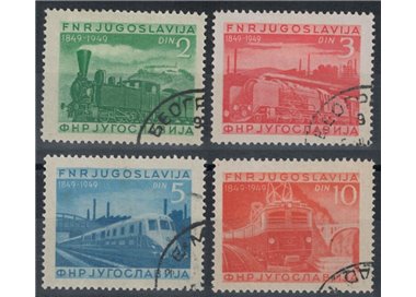 JUGOSLAVIA 1949 Centenario delle Ferrovie 4v us