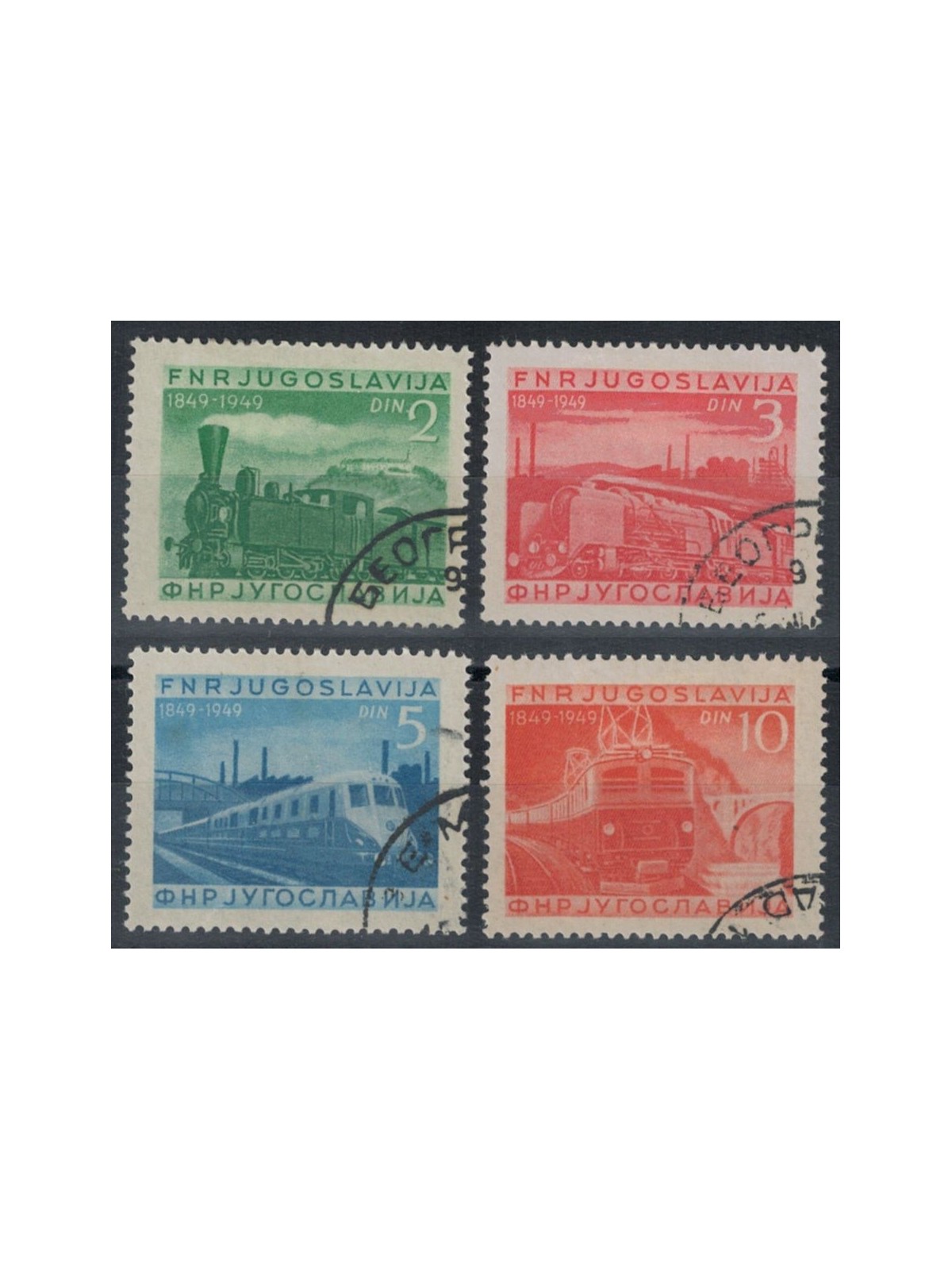 YUGOSLAVIA 1949 Centenary of the Railways 4v us
