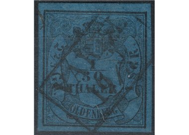 GERMANIA OLDEMBURGO 1852 Stemma 1/30 Th. azzurro 1° tipo us