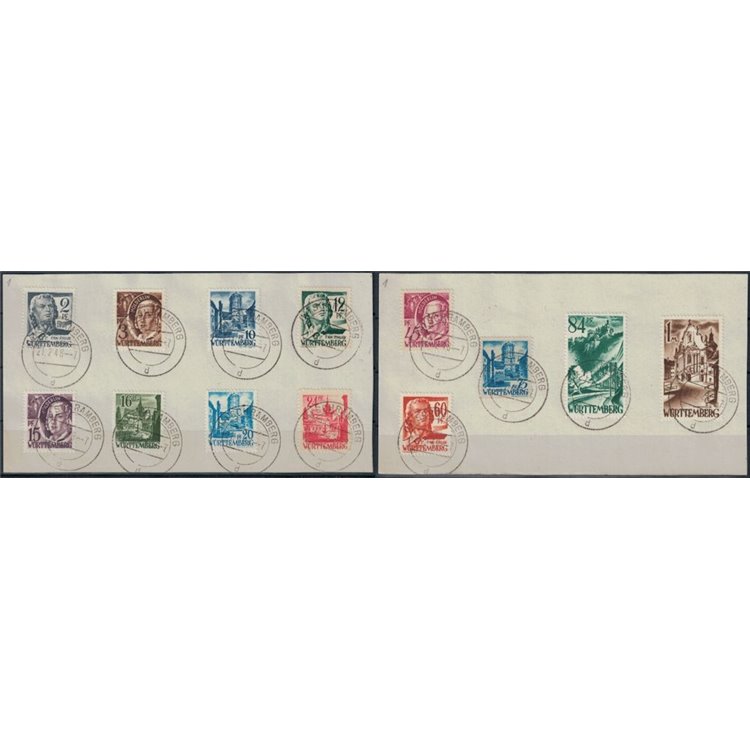 WURTTEMBERG (FRENCH WEST) 1947-48 Personalities and views 13v us