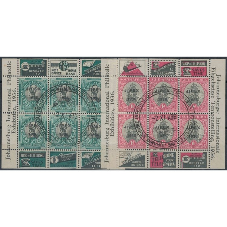 SOUTH AFRICA 1936 Expo Jipex 2 s/s us