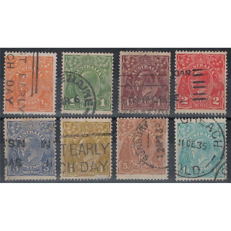 AUSTRALIA 1931-36 Effigy of George V 8v us