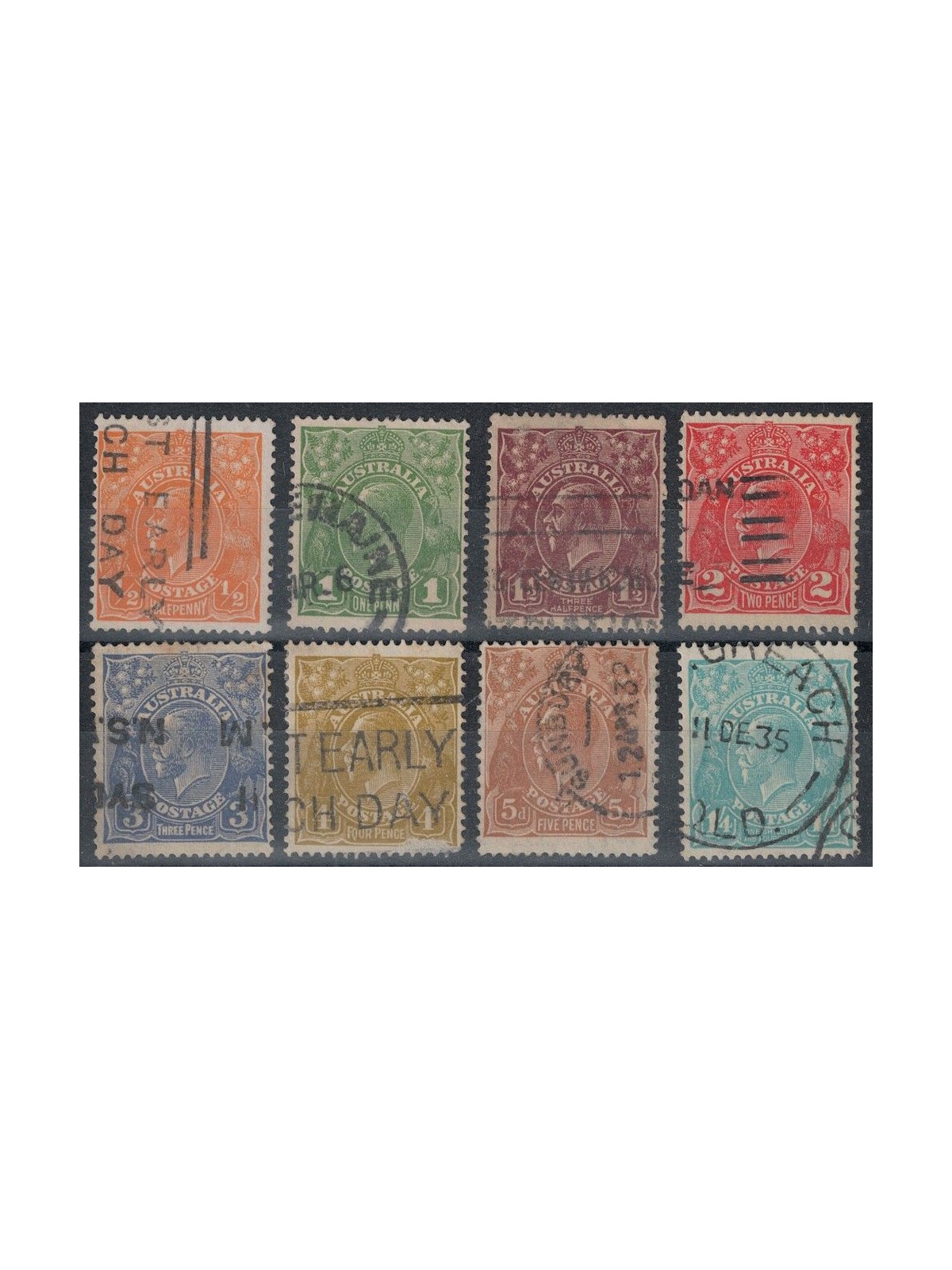 AUSTRALIA 1931-36 Effigy of George V 8v us