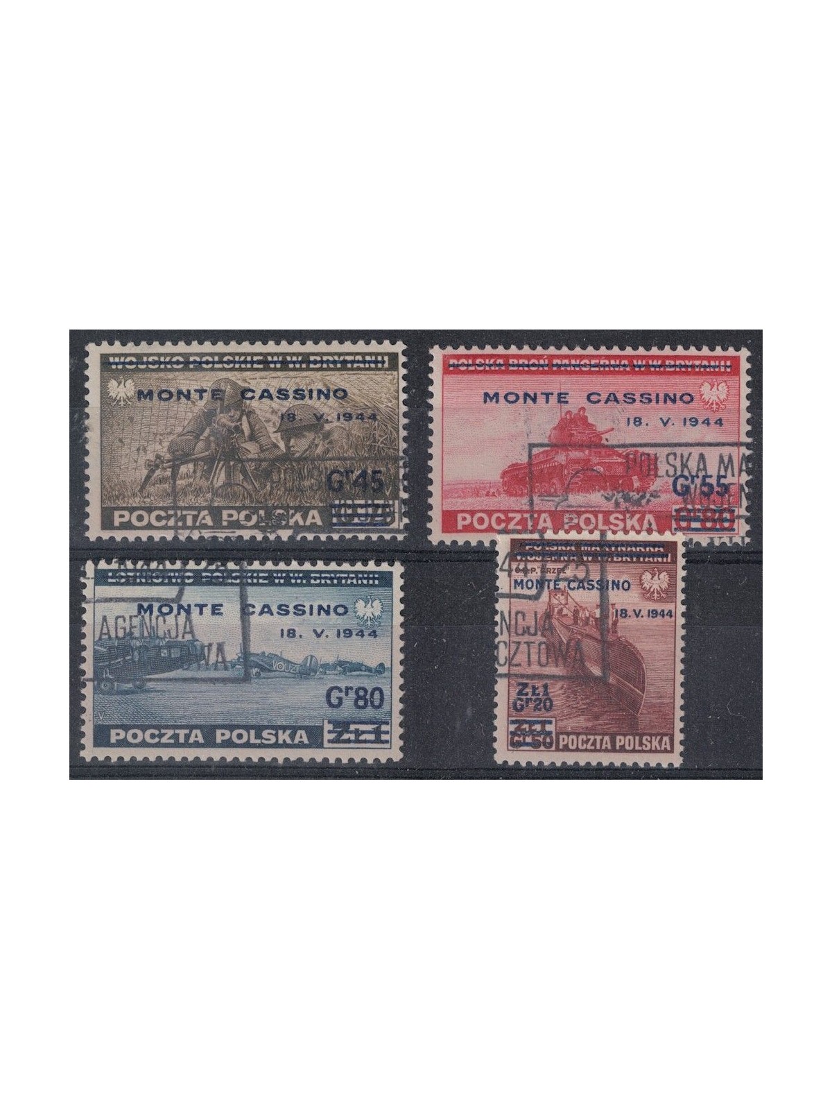 POLAND 1944 Battle of Monte Cassino 4v us