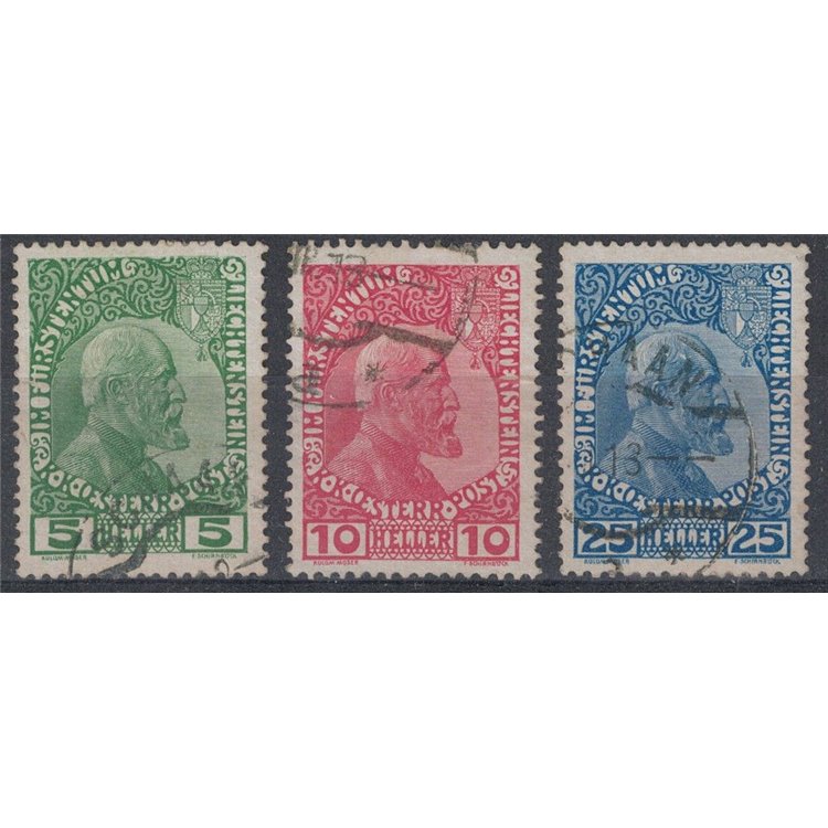 LIECHTENSTEIN 1912 Effigy of Prince John II 3v us