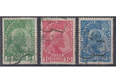 LIECHTENSTEIN 1912 Effigy of Prince John II 3v us