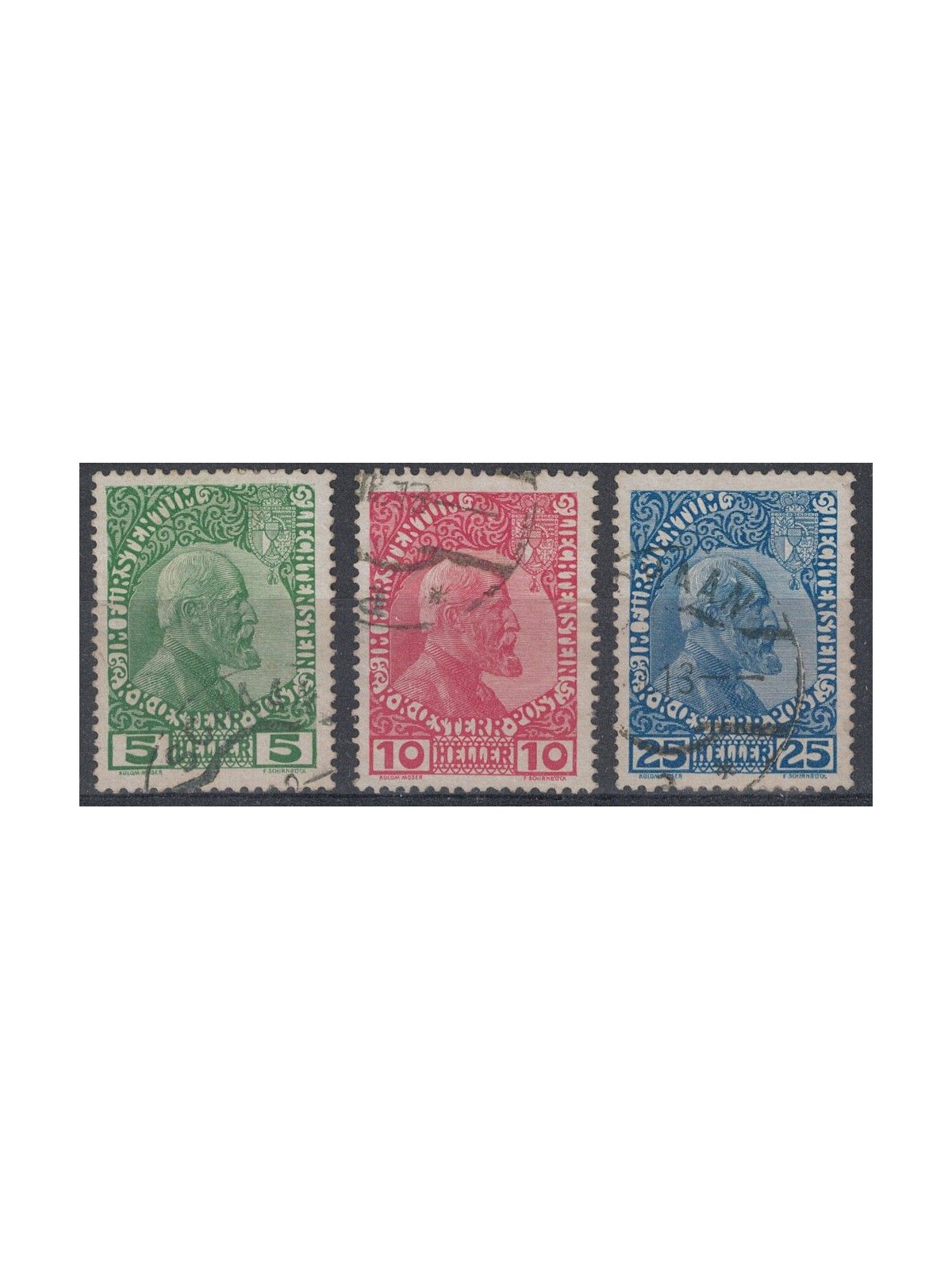 LIECHTENSTEIN 1912 Effigy of Prince John II 3v us