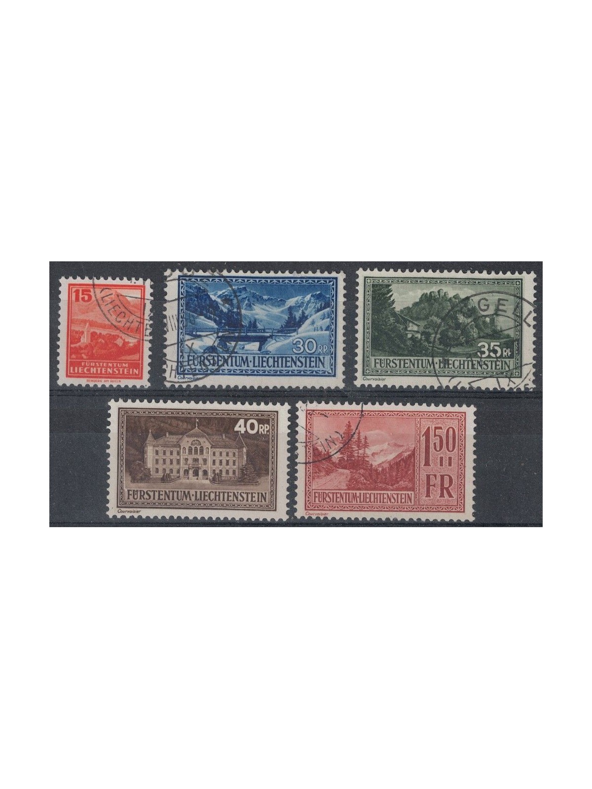 LIECHTENSTEIN 1935 Vedute diverse 5v us