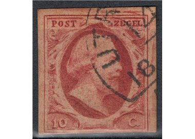 OLANDA 1852 Effigie di Re Guglielmo III 10c rosa carminio us