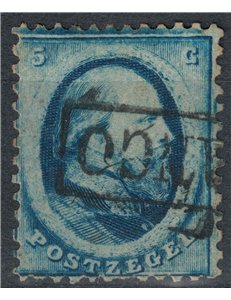 OLANDA 1864 Effigie di Re Guglielmo III 5c azzurro us