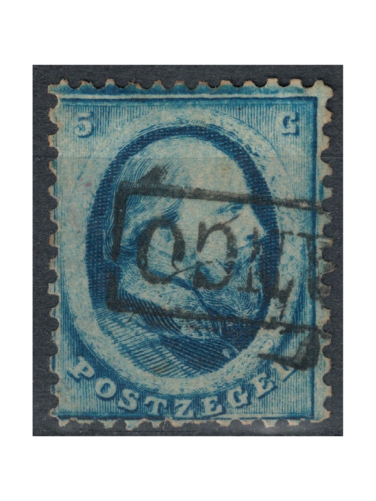 NETHERLANDS 1864 Effigy of King William III 5c blue us