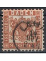 BADEN 1862-65 Coat of arms 9 kreuzer brown red us