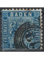 BADEN 1862 Coat of arms 6 kreuzer blue us