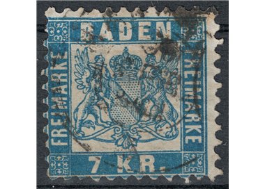 BADEN 1868 Stemma 7 kreuzer azzurro us