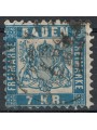 BADEN 1868 Coat of arms 7 kreuzer blue us