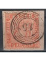 BADEN 1860-62 Coat of arms 6 orange kreuzer us