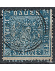 BADEN 1860-62 Coat of arms 3 kreuzer overseas us