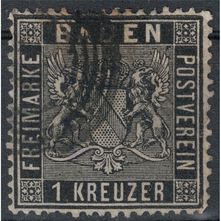 BADEN 1860-62 Coat of arms 1 black kreuzer us