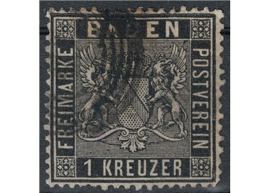 BADEN 1860-62 Stemma 1 kreuzer nero us