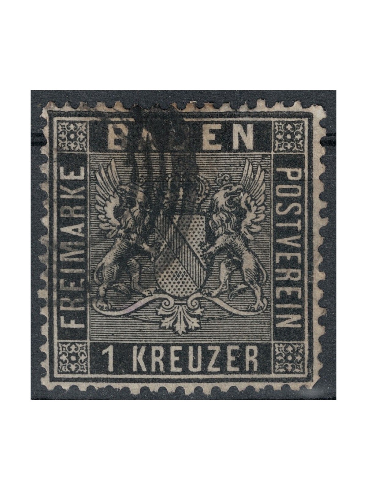 BADEN 1860-62 Coat of arms 1 black kreuzer us