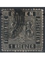 BADEN 1860-62 Stemma 1 kreuzer nero us