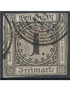 BADEN 1853-58 1 white kreuzer us