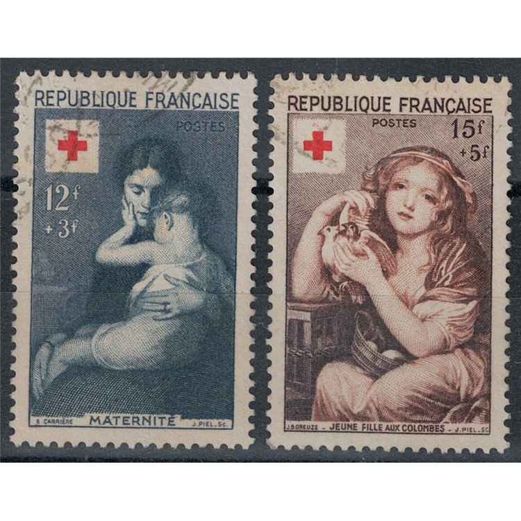 FRANCE 1954 Pro Red Cross 2v us