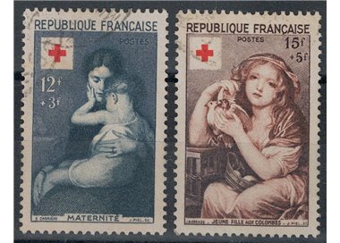 FRANCE 1954 Pro Red Cross 2v us