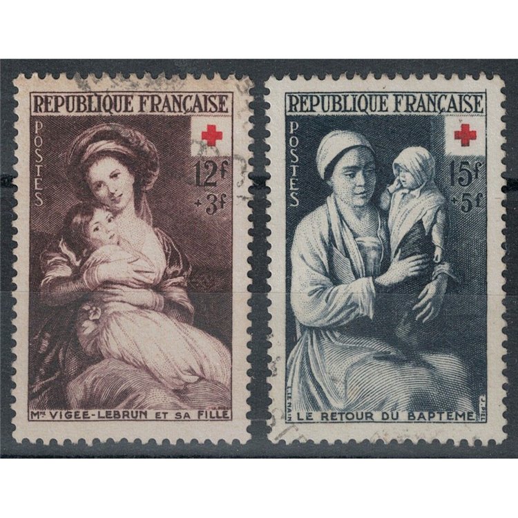 FRANCE 1953 Pro Red Cross 2v us
