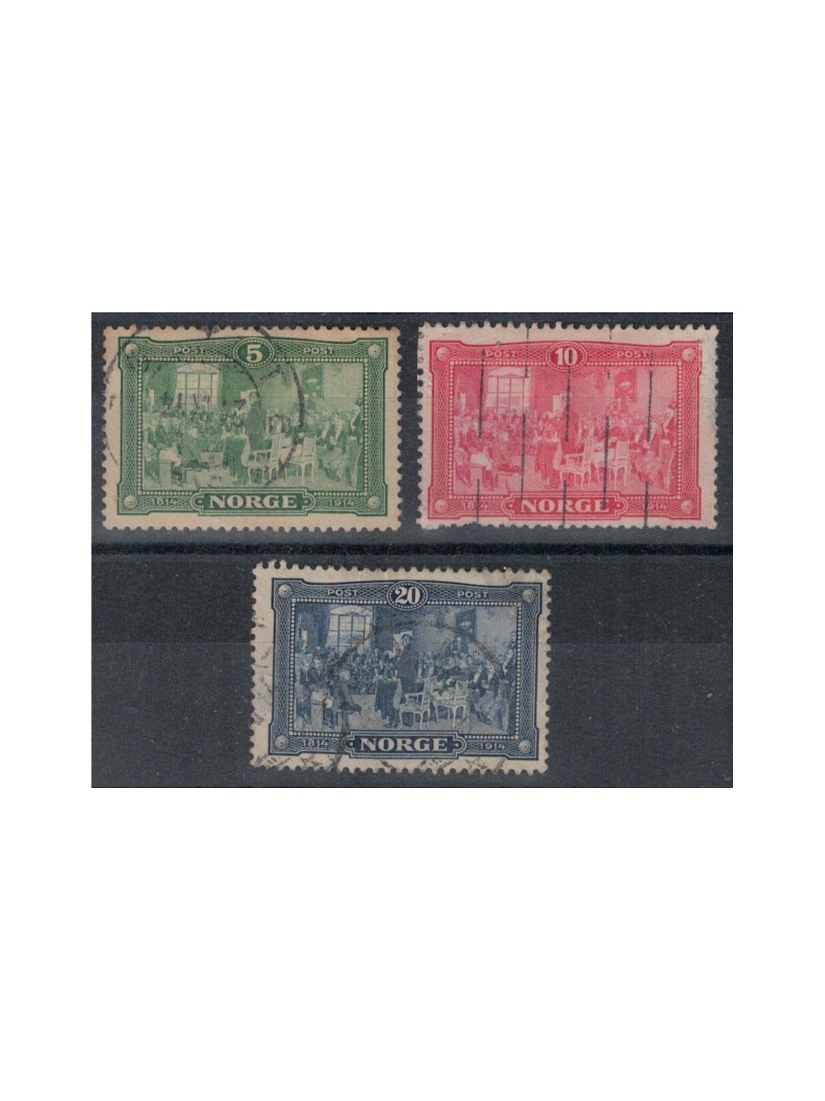 NORWAY 1914 Centenary of the Constitution 3v us