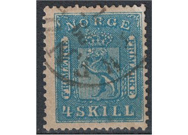NORVEGIA 1863 Stemma con leone rampante, 4 sk azzurro us