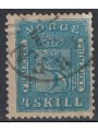NORVEGIA 1863 Stemma con leone rampante, 4 sk azzurro us