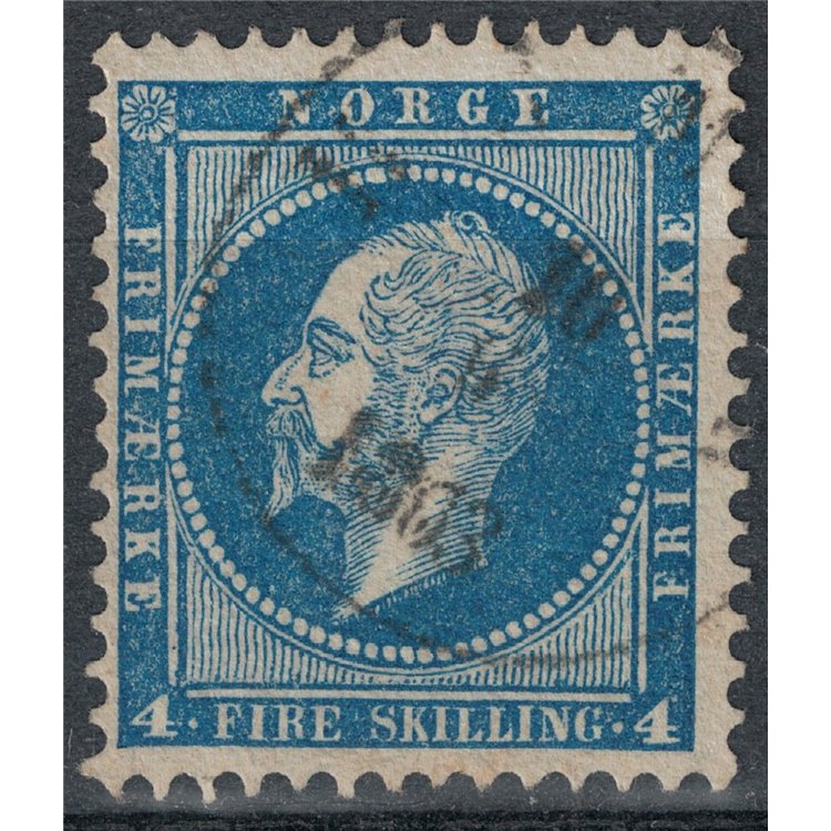 NORWAY 1856 Effigy of Oscar I, 4 sk blue us