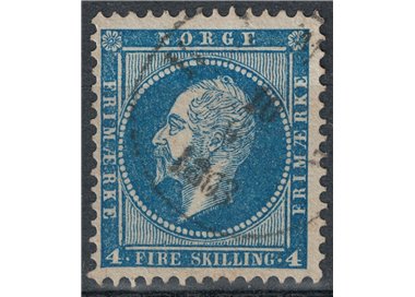 NORWAY 1856 Effigy of Oscar I, 4 sk blue us