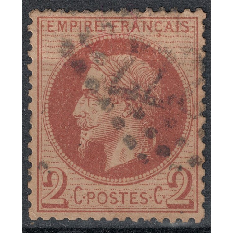 FRANCIA 1862-70 Effigie di Napoleone III, 2c rosso us