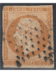 FRANCIA 1853-60 Effigie di Napoleone III, 10c bruno chiaro us